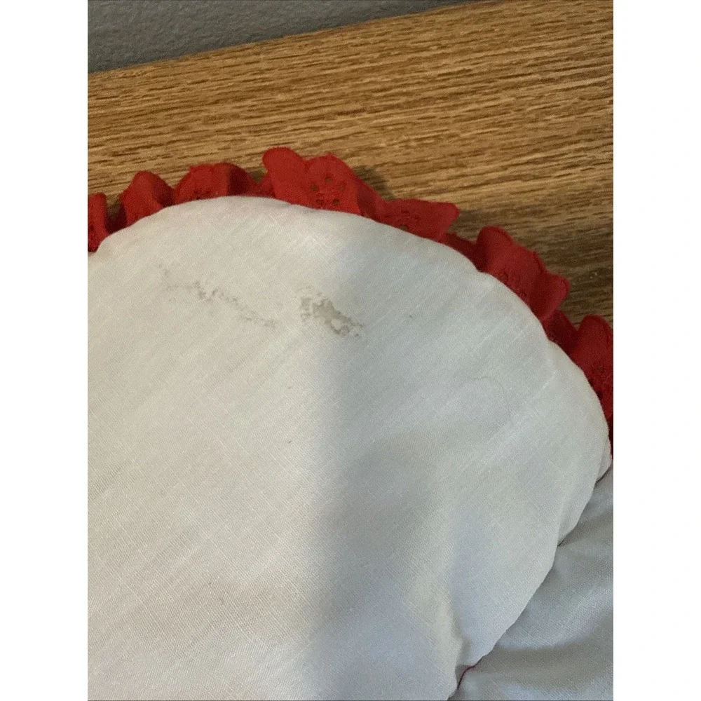 Vintage Quilted Christmas Wreath Table Topper Geese And Horns